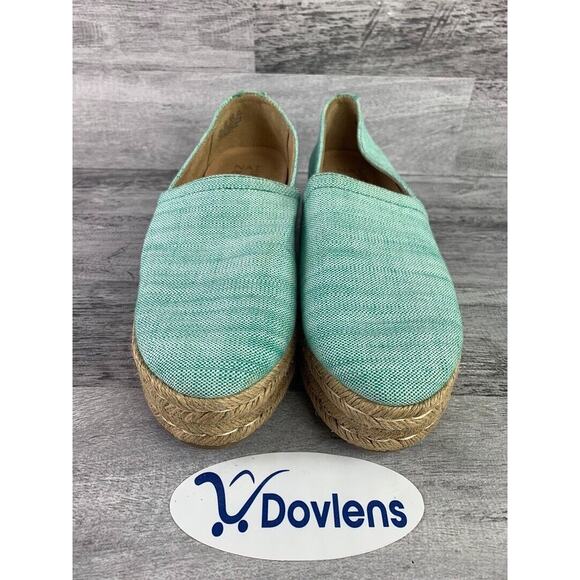 Naturalizer Womens Size 8.5M Aqua Canvas Espadrille Slip-On Shoes - Picture 2 of 5
